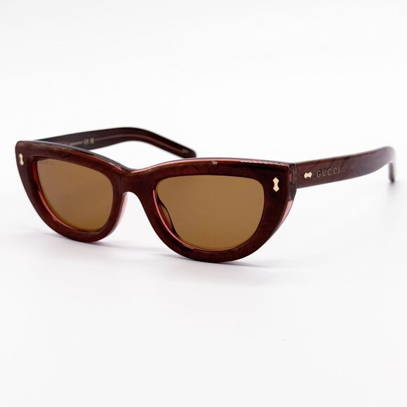 NEW GG1521S 003 GUCCI WOMEN CAT EYE BROWN RED SUNGLASSES GUCCI main image 5